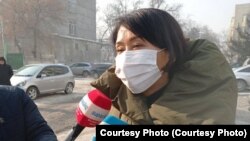 Аида Исмаилова после допроса в финполе. 26 января 2021 года. 