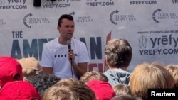 ԱՄՆ - Պահպանողական ակտիվիստ Չարլի Քըրքը սպանությունից րոպեներ առաջ, Օրեմ, Յուտա նահանգ, 10-ը սեպտեմբերի, 2025թ.