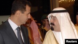 بشار اسد (چپ) با عبدالله پادشاه عربستان