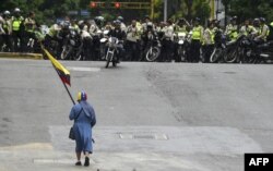 На акцыі пратэсту ў Каракасе, 7 ліпеня