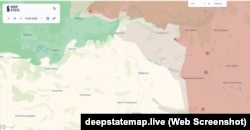 Клешні «сірої зони» на північ та південь від Сіверська станом на 14 жовтня на мапі проєкту DeepState