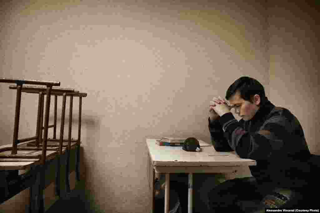 Mikita, 14, hopes to study mathematics in Poland after he graduates. 