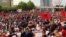 Kosovo's leftist-nationalist Vetevendosje party held a rally in Pristina's Skanderbeg Square on June 12, with participants calling for new elections.