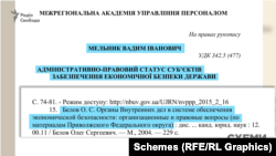 У своїй дисертації Вадим Мельник посилався на російські джерела