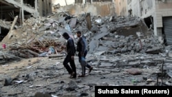 Израилдин чабулдарынан талкаланган имараттар. Газа сектору. 13-ноябрь, 2018-жыл.