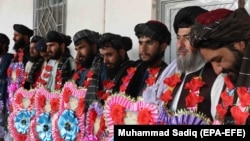 Taliban prisoners after their release from a Kandahar prison on July 12, 2020. The Afghan government last year released more than 5,000 Taliban prisoners to help kick-start peace talks in Doha.