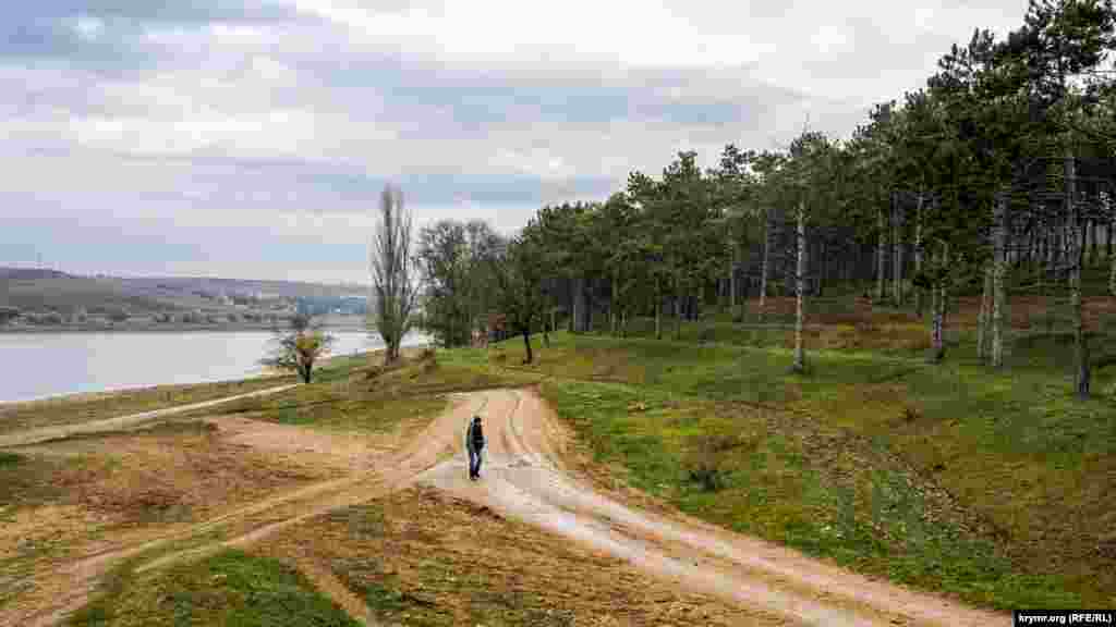 Дорога на березі Кольчугинського водосховища, в заплаві річки Західний Булганак