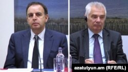 Заместитель министра иностранных дел Армении Карен Назарян и посол ЕС в Армении Петр Свитальский, Ереван, 24 октября 2017 г․  