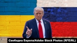 اشاره ترامپ به طرف پرچم اوکراین