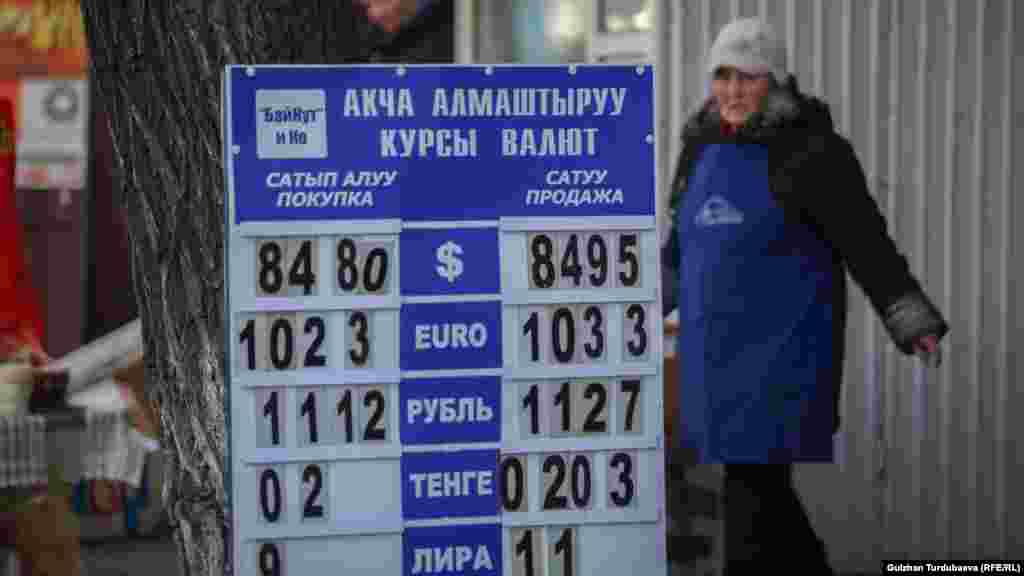 Доллар, стабильно державшийся на отметке 69 сомов с 2016 года, в марте 2020 года возрос до 85 сомов. В июне того же года курс доллара по отношению к сому упал до 73 сомов. Сейчас валюта США держится в районе 84-85 сомов.&nbsp;