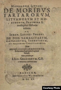 Міхалон Літвін (сапр. Міхал Цішкевіч), амбасадар ВКЛ у Крымскім ханстве. Кніга "Пра звычаі татараў, літвіноў і маскоўцаў" mdl.projektas.vu.lt