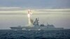 A Zircon hypersonic cruise missile is launched by the frigate Admiral Gorshkov of the Russian Navy from the Barents Sea in May. 
