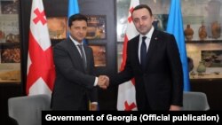 Վրաստանի վարչապետ Իրակլի Ղարիբաշվիլի և Ուկրաինայի նախագահ Վլադիմիր Զելենսկի, արխիվ