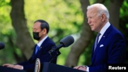 جو بایدن در کنفرانس خبری در کاخ سفید.