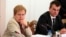 The head of Central Election Commission Lidziya Yarmoshyna (left)