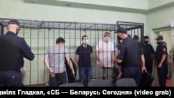 Судовы працэс па справе Сяргея Ціханоўскага, Уладзімера Цыгановіча, Ігара Лосіка і іншых. Архіўнае фота