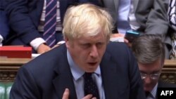 Մեծ Բրիտանիայի վարչապետ Բորիս Ջոնսոնը Համայնքների պալատում քննարկման ժամանակ: 3-ը սեպտեմբերի, 2019թ․