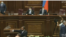 Pro-government and opposition lawmakers threw water battles at each other during a brawl in the Armenian parliament on August 25, 2021 