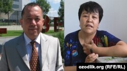 "Дунë ўзбеклари" сайти муҳаррири Исмат Хушев ва инсон ҳуқуқлари фаоли Мўътабар Тожибоева.