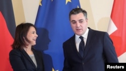 Գերմանիայի և Վրաստանի արտգործնախարարներ Անալենա Բերբոքը և Իլիա Դարչիաշվիլին, Թբիլիսի, 24 մարտի, 2023թ.