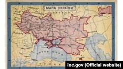 Поштова листівка «Мапа України». Видавництво «Вісті з Запоріжжя». Львів, 1910-і роки