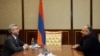 Armenia -- President elect Serzh Sarkisian (L) meets his top challenger Raffi Hovannisian in Yerevan, 21Feb2013