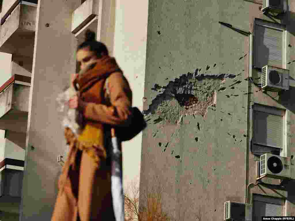 A building scarred by war in central Mostar. Mostar was ravaged by conflict during the early 1990s, culminating in a 1993-1994 war that saw Croats fighting Bosniaks for control of the city.