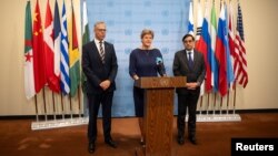  سفرای فرانسه، بریتانیا و آلمان در سازمان ملل پیش از برگزاری نشست شورای امنیت