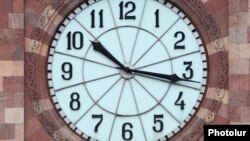 Armenia -- The clock in Republic Square in Yerevan, undated