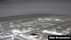 Нафтобаза комбінату «Гвардійський» Росрезерву в об'єктиві українського дрону. Скріншот кадру відео Сил спеціальних операцій ЗСУ