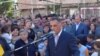 Armenia -- Yerevan's incumbent Mayor Gagik Beglarian speaks at a municipal election campaign rally.