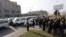Armenia - Minibus drivers on strike in protest against a gas price increase, Yerevan, 18Dec2014.