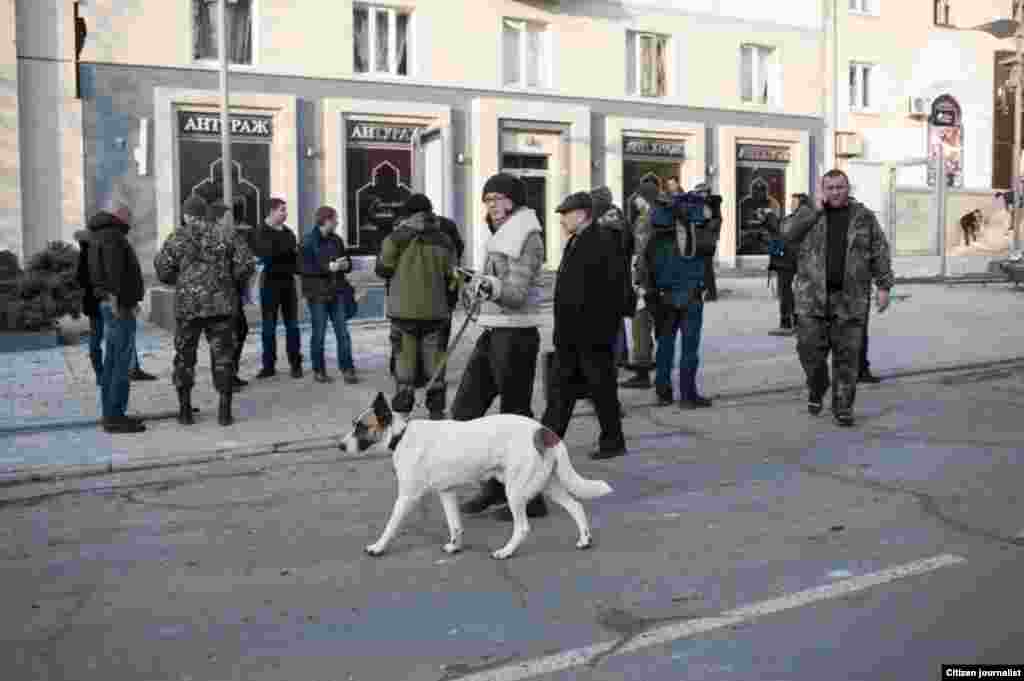Donetsk, Ukrain. Several artillery shells hit the very city centre, which has never happened before. It is the last day befor ceasefire.