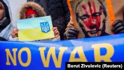 تظاهرات ضد جنگ در اسلوونی در روز جمعه ششم اسفند