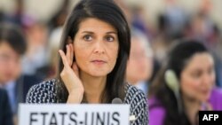 نیکی هیلی نماینده‌ آمریکا در شورای حقوق بشر ژنو