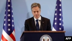 Державний секретар США Ентоні Блінкен виступає під час прес-конференції в Тель-Авіві, 3 листопада 2023 року