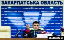 Міністр закордонних справ України Павло Клімкін під час прес-конфренції в Ужгороді, 1 грудня 2017 року
