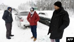 Беженцы из Афганистана у российско-финляндской границы, 23 января 2016