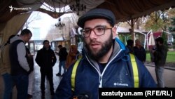 Член партии «Решение гражданина» Геворк Бабаян, Ереван, 7 декабря 2018 г.