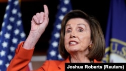 ԱՄՆ - Ներկայացուցիչների պալատի խոսնակ Նենսի Փելոսին ասուլիսի ժամանակ, արխիվ