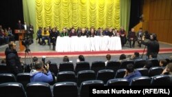 Казахстанские актеры на пресс-конференции в защиту Ерлана Билала.