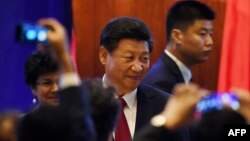 شی جین‌پینگ در مراسم خوشامدگویی در هتل وستین سیاتل