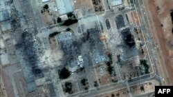 نمای ماهواره‌ای از تخریب مرکز فرآوری اورانیوم اصفهان پس از حملهٔ اول تیرماه ایالات متحده آمریکا