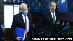ՌԴ արտգործնախարար Սերգեյ Լավրովն ընդունում է ԵՄ արտաքին արտաքին քաղաքականության և անվտանգության հարցերով բարձր ներկայացուցիչ Ժոզեպ Բորելին, Մոսկվա, 5-ը փետրվարի, 2021թ․