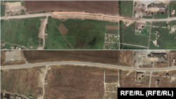 Արբանյակային պատկերները, որոնք արվել են 2021 թվականի օգոստոսին (վերևում) և 2022 թվականի ապրիլին, ցույց են տալիս Ուկրաինայի Մարիուպոլ նավահանգստային քաղաքի արվարձանում փորված գերեզմանների շարքերը