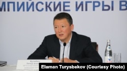 Зять экс-президента Казахстана Тимур Кулибаев на брифинге НОК в 2018 году