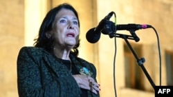 Саломе Зурабишвили на акции протеста (иллюстративное фото)