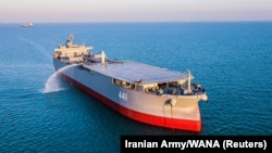 تصویری از ناو-بندر مکران در جریان رزمایش نیروی دریایی ارتش