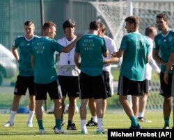 یکی از تمرینات اخیر تیم آلمان در آستانه نخستین دیدارش در جام جهانی