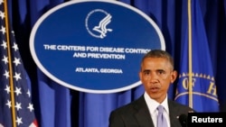 ԱՄՆ - Նախագահ Բարաք Օբաման ելույթ է ունենում ԱՄՆ-ի Հիվանդությունների վերահսկման կենտրոնների գլխամասում, Ատլանտա, 16-ը սեպտեմբերի, 2014թ․